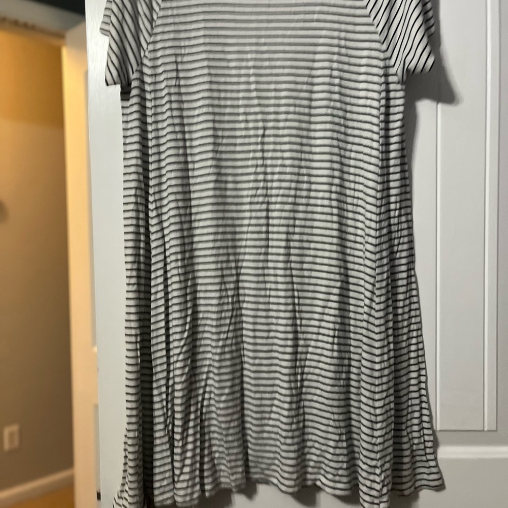 Old Navy Black and White Striped Midi Dress